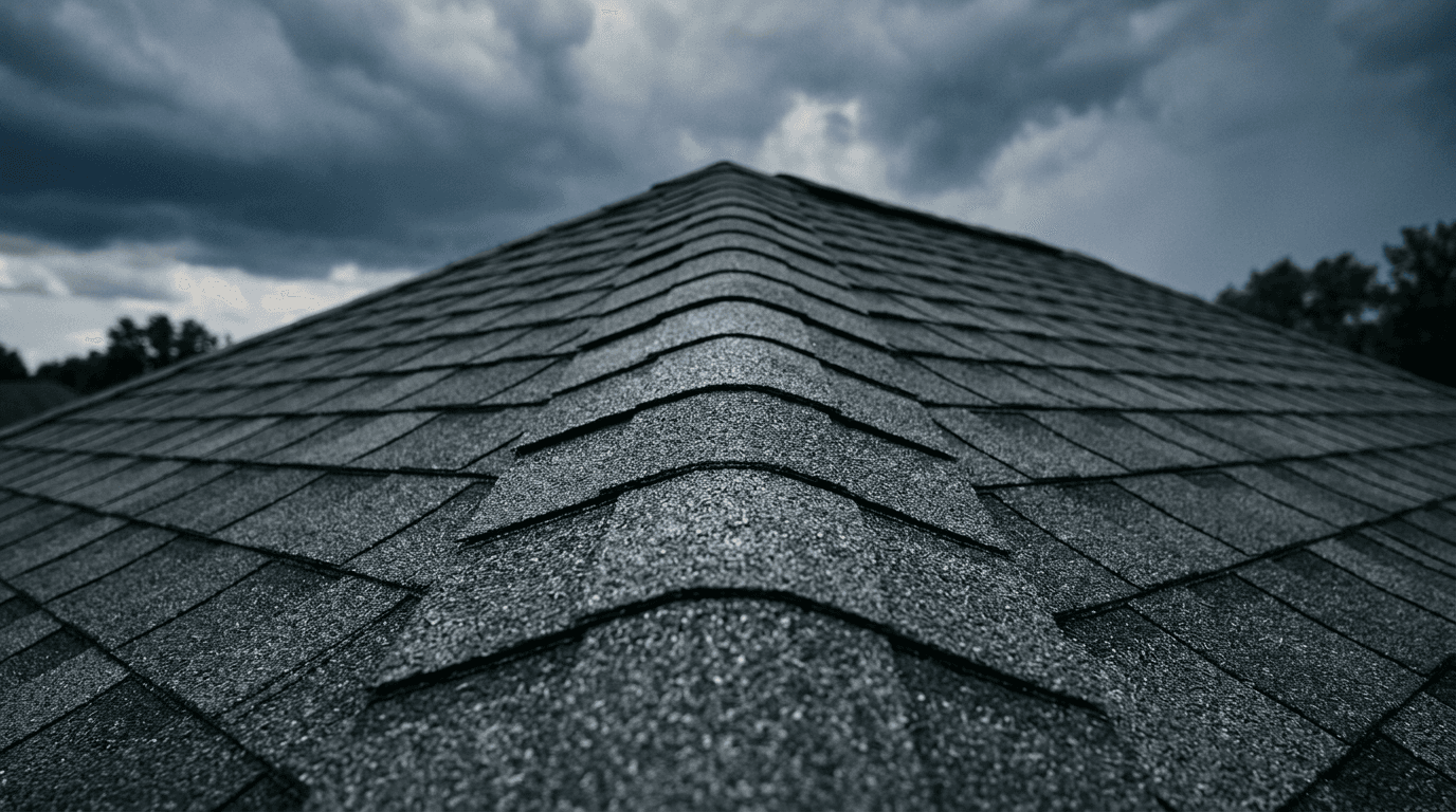 Close-up of a newly installed premium roof
